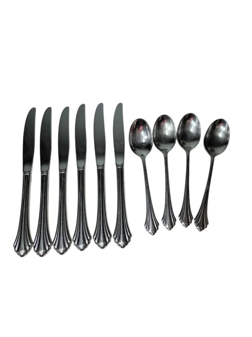 Oneida Bancroft 19 Piece Assorted Flatware Set Stainless Steel Fan Bottoms